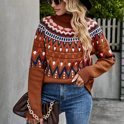 Autumn Geometric Knit Sweater