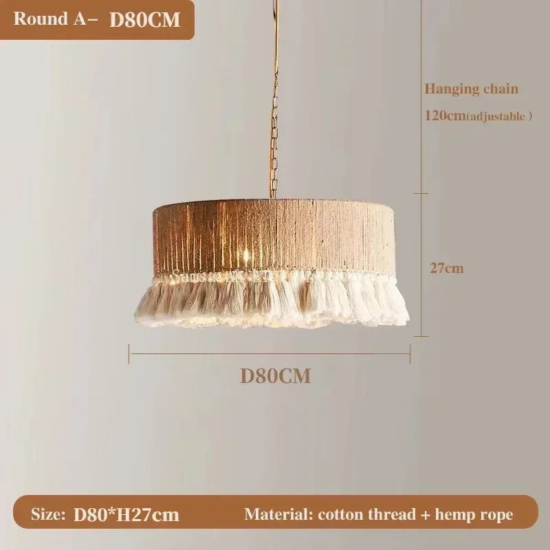 Liora Woven Halo Tassels Pendant Light