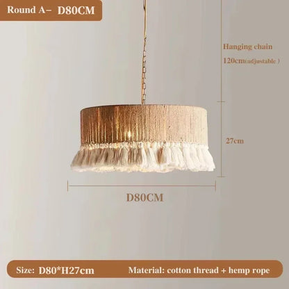Liora Woven Halo Tassels Pendant Light