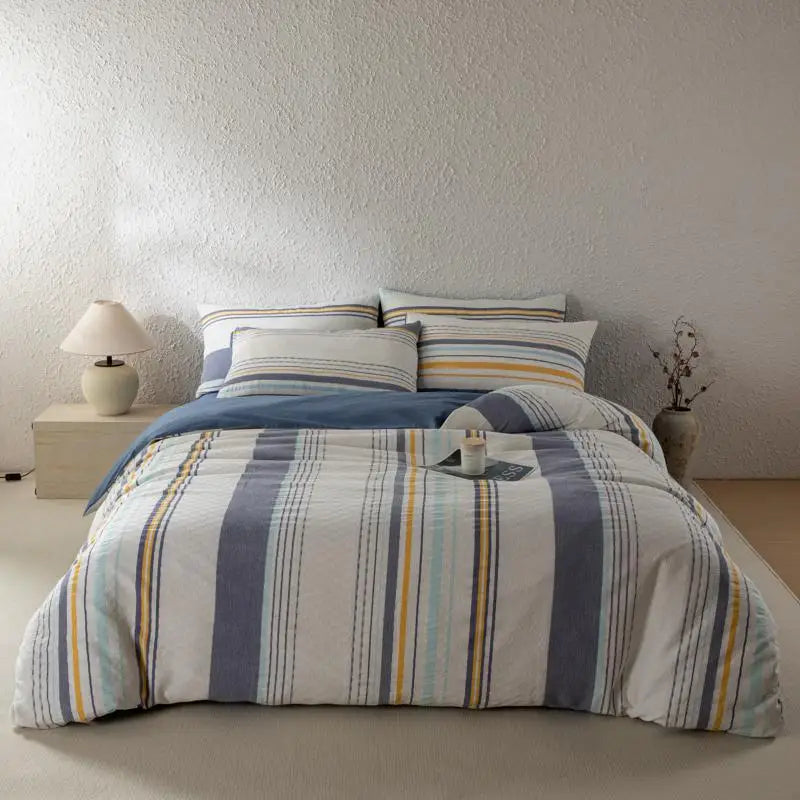 NORDÉLLE Cotton Stripe Duvet Cover Set