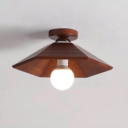 Aurora Wood Disc Ceiling Lamp