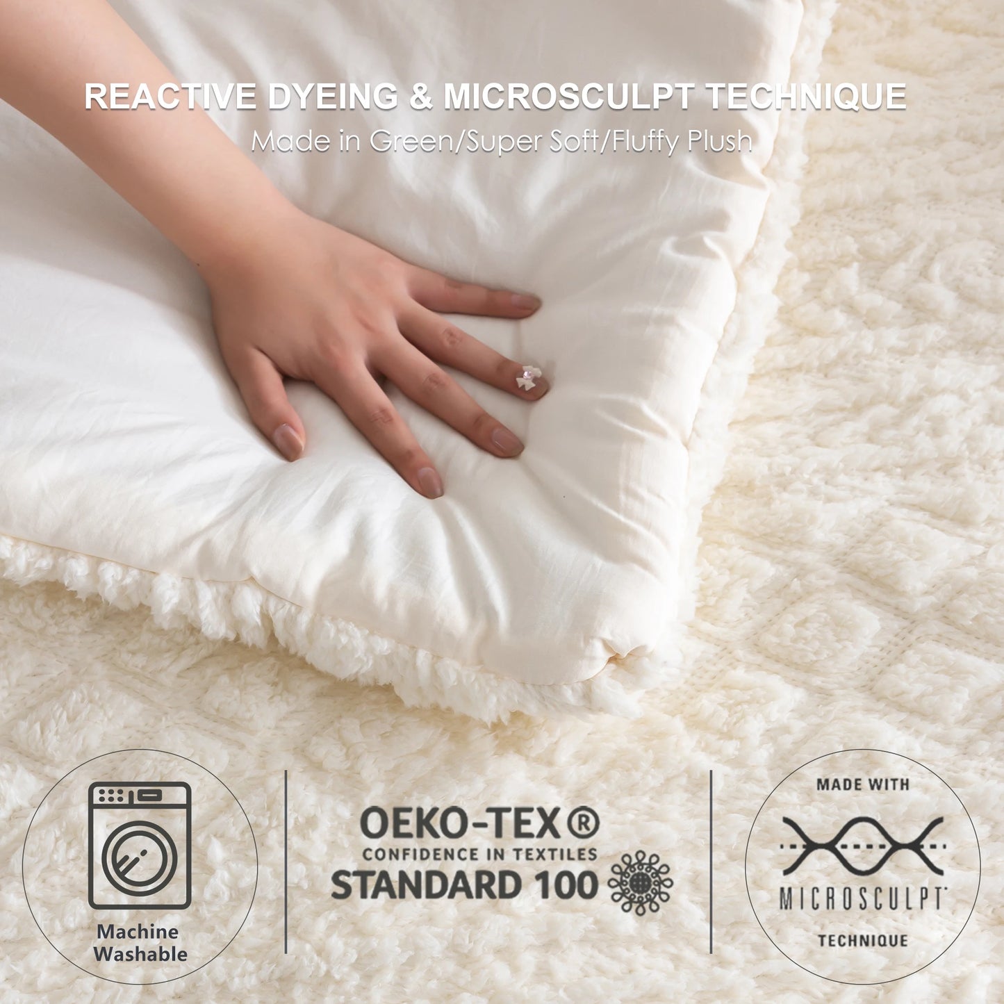 Ivory Cloud Sherpa Comforter Set