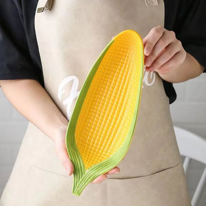 Corn Shaped Ceramic Plate