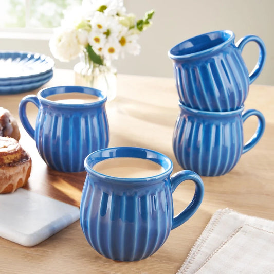 HarborRidge Rustic Stoneware Mug Set (4-Piece)