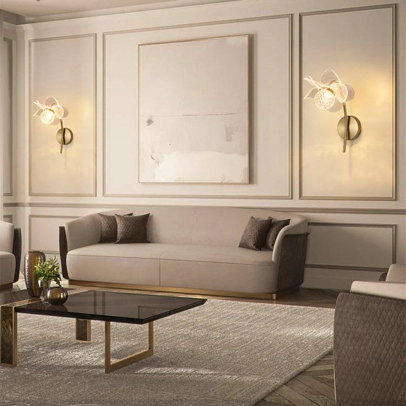 Aurora Bloom Brass Wall Light