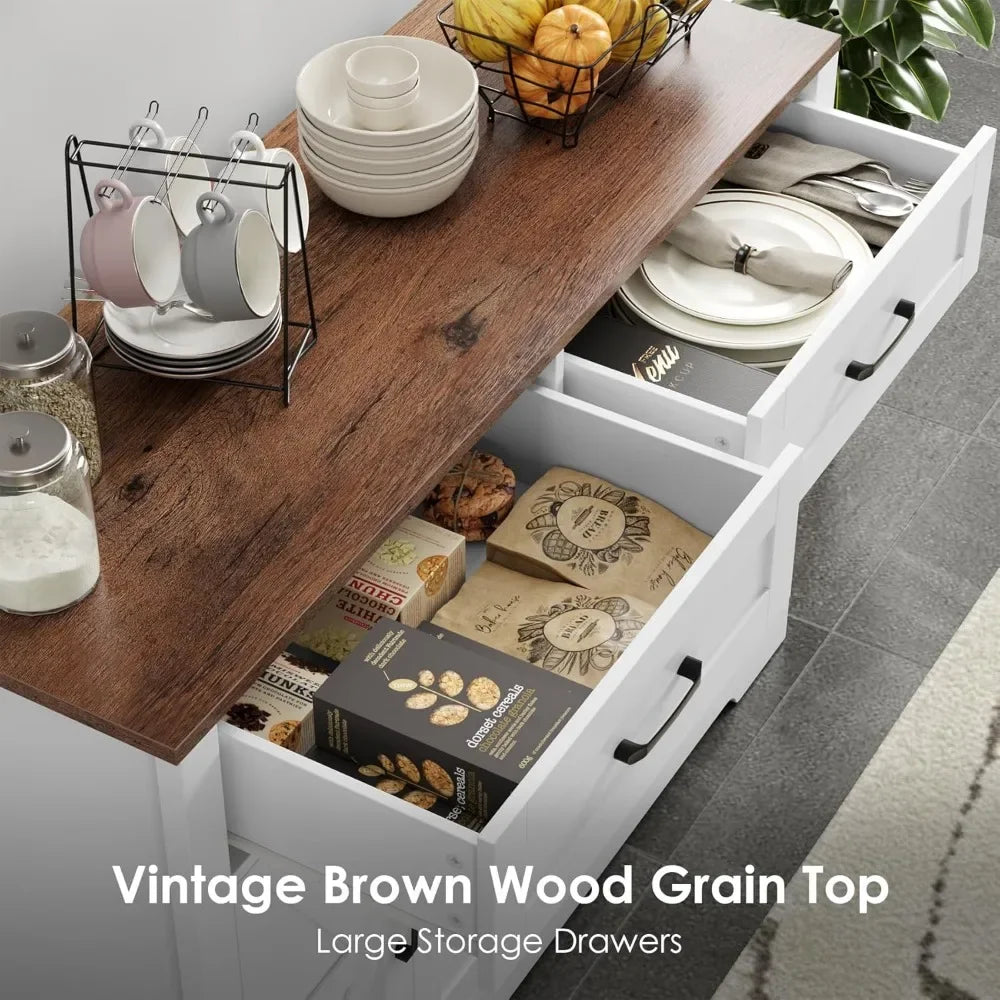 Havenridge Farmhouse Kitchen Storage Sideboard