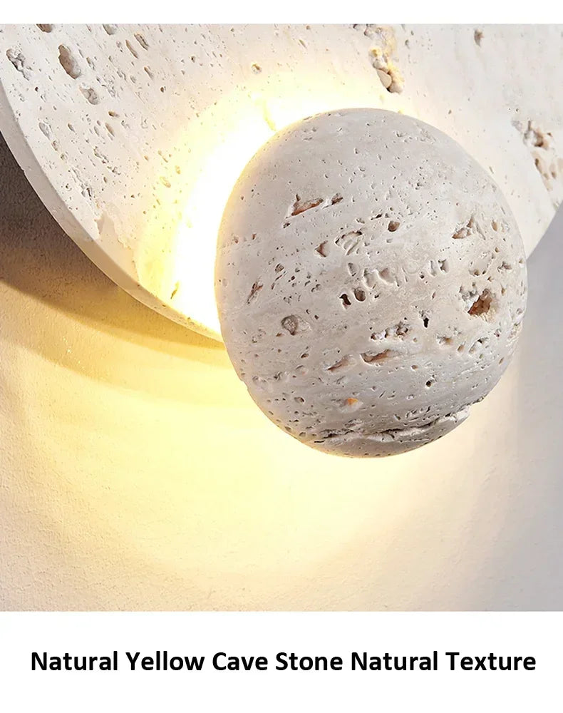 Oris Travertine Disc Sconce