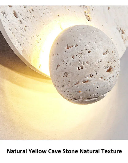 Oris Travertine Disc Sconce