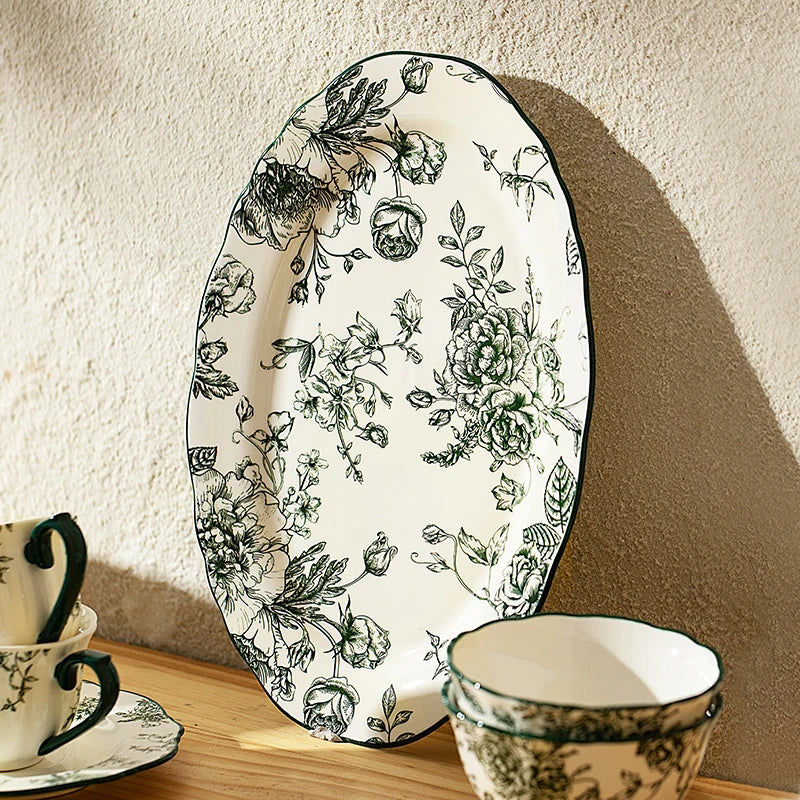 Vintage Floral Ceramic Plates