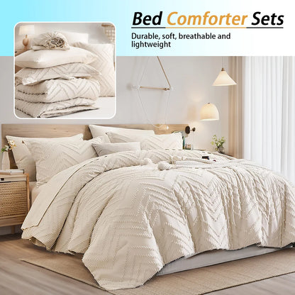 Evergreen Chevron Bloom 7-Piece Quilt Set