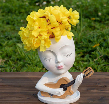 Guitar Lady Flowerpot