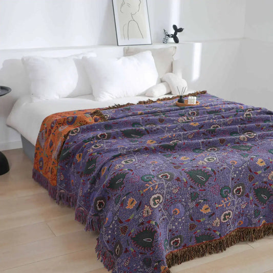 Mystic Marigold Tapestry Blanket