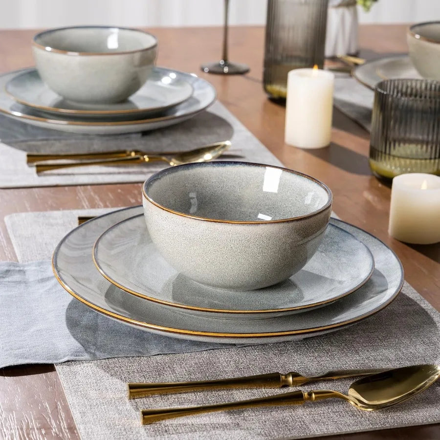 Glazique Aura™ 12-Piece Stoneware Dinnerware Set