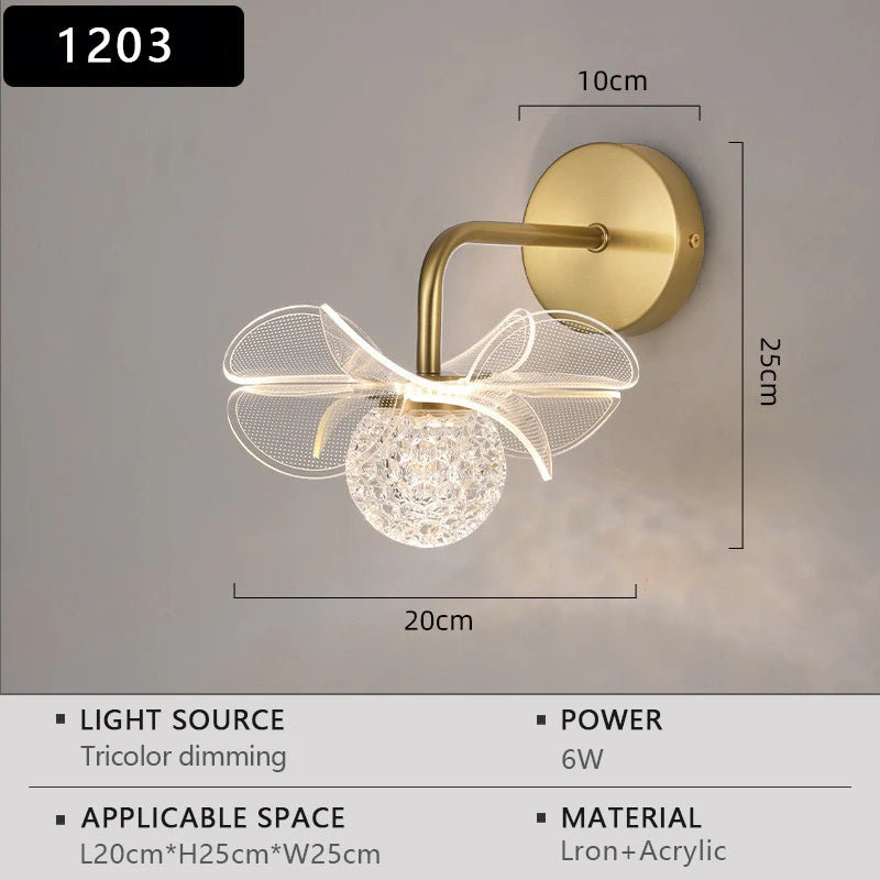 Aurora Bloom Brass Wall Light