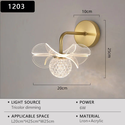 Aurora Bloom Brass Wall Light