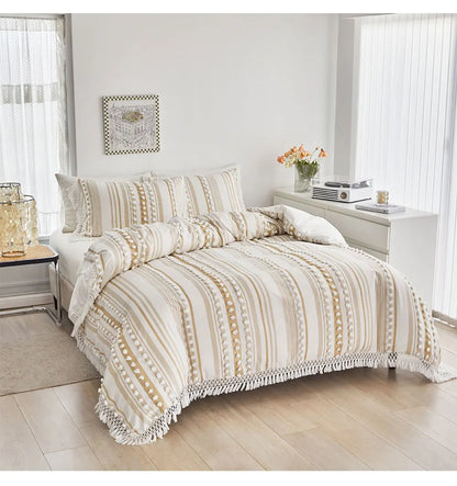 WanderWeave Pom-Stripe Bedding Set