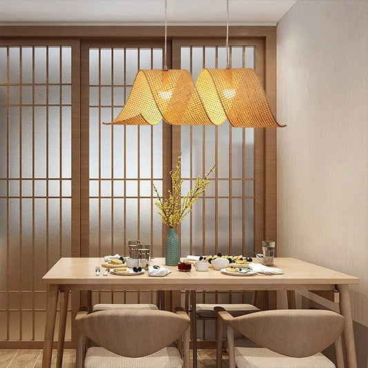 Moonflow Bamboo Weave Pendant Light