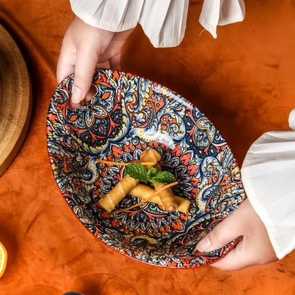 Bohemian Mandala Ceramic Serving Bowls