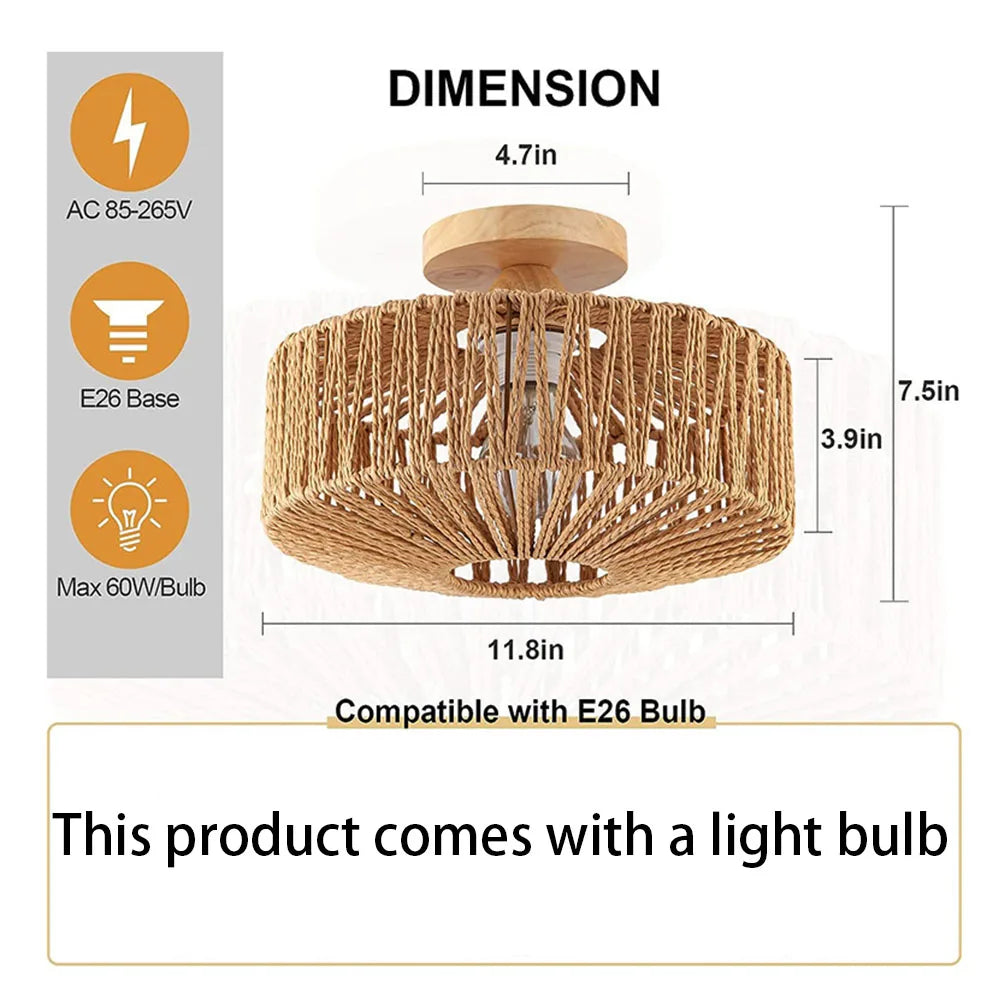 SolHalo Woven Ceiling Light