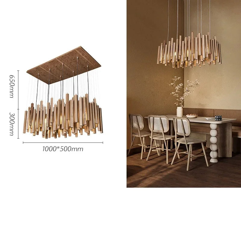 Strata Forge Wooden Chandelier