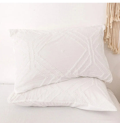 Roselle Tufted Geometric Duvet Cover Set