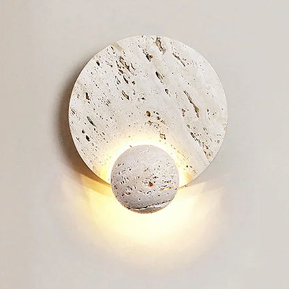 Oris Travertine Disc Sconce
