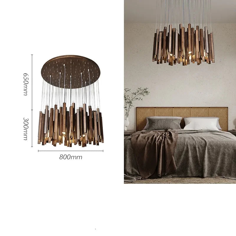 Strata Forge Wooden Chandelier