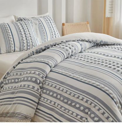 WanderWeave Pom-Stripe Bedding Set
