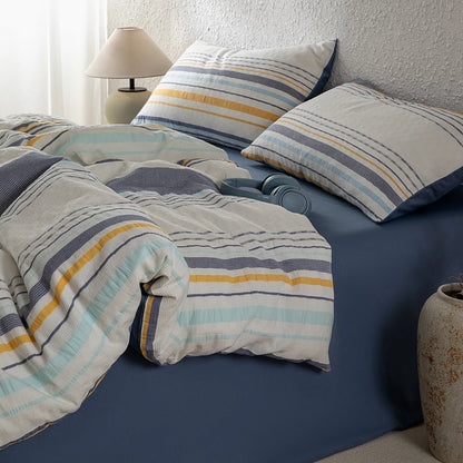 NORDÉLLE Cotton Stripe Duvet Cover Set