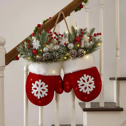 Snowflake Mittens Christmas Wreath