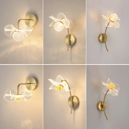 Aurora Bloom Brass Wall Light