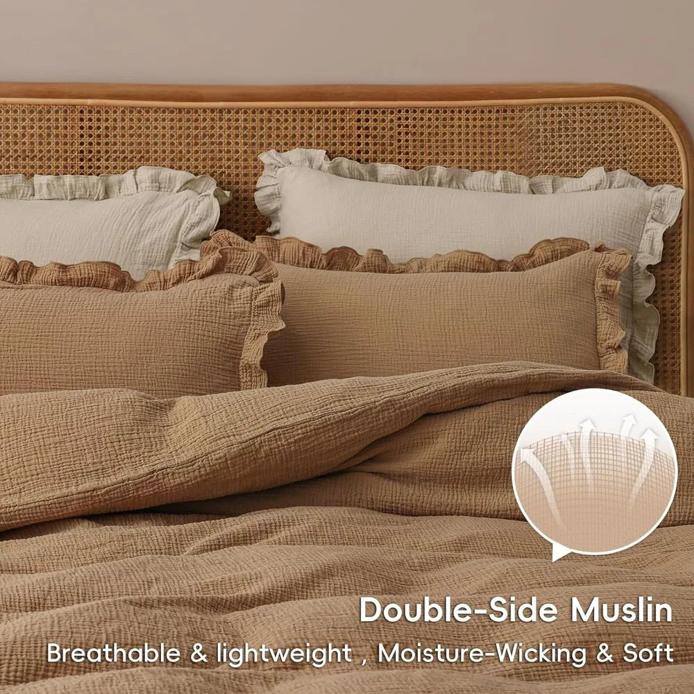 AMÉLON Ruffle Duvet Cover Set – OEKO-TEX Certified