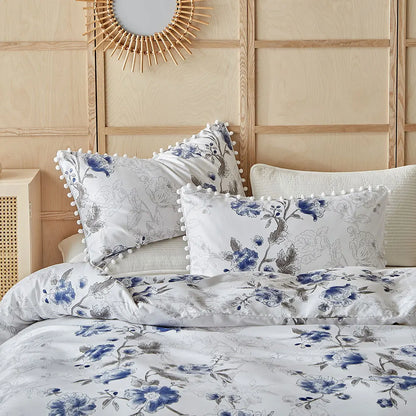 Moonlit Blossom Pom-Pom Duvet Set