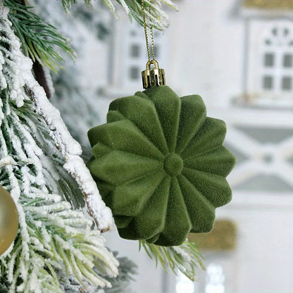 48pcs Velvet Christmas Ornaments Set