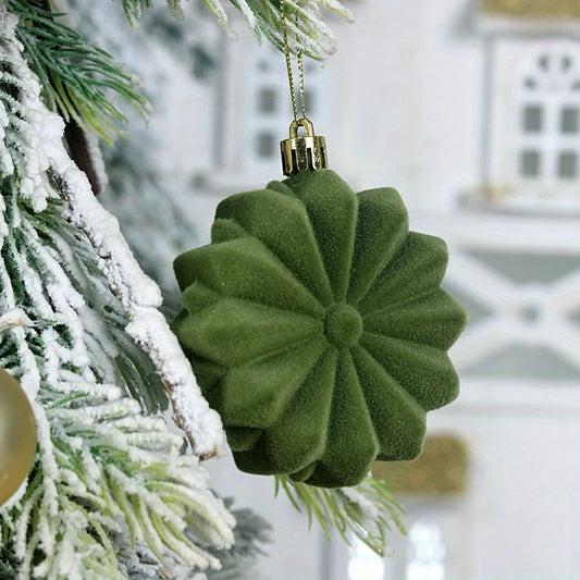 48pcs Velvet Christmas Ornaments Set