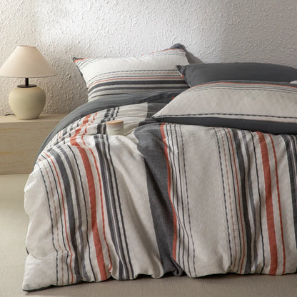 NORDÉLLE Cotton Stripe Duvet Cover Set