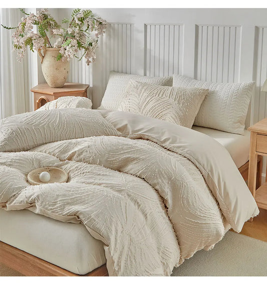 FeatherWhisper Textured Duvet Set