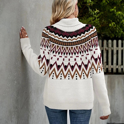 Autumn Geometric Knit Sweater