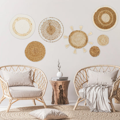WovenHaven – Rustic Farmhouse Basket Wall Set (7pcs)