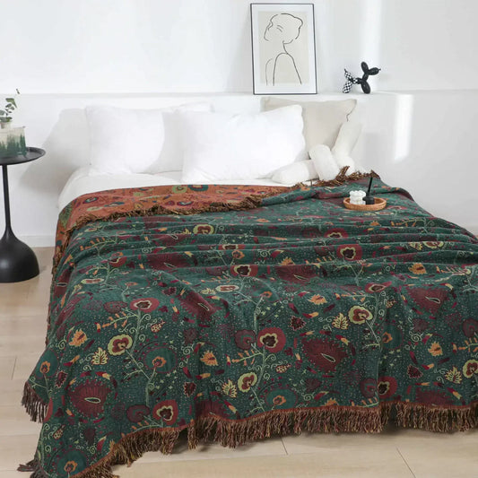 Midnight Garden Tapestry Blanket