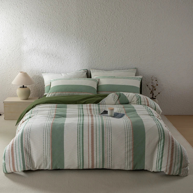 NORDÉLLE Cotton Stripe Duvet Cover Set