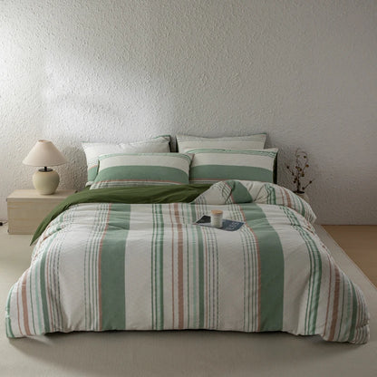 NORDÉLLE Cotton Stripe Duvet Cover Set