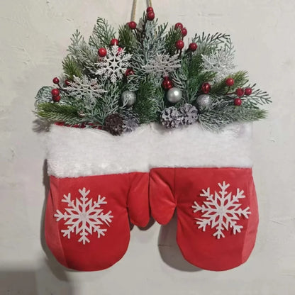 Snowflake Mittens Christmas Wreath