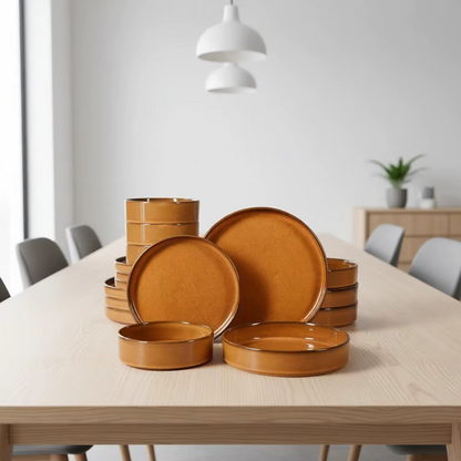 AmberAura Santorini™ 16-Piece Dinnerware Set