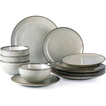Glazique Aura™ 12-Piece Stoneware Dinnerware Set