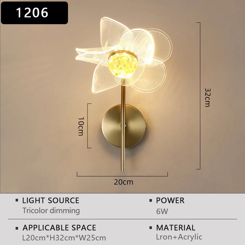 Aurora Bloom Brass Wall Light