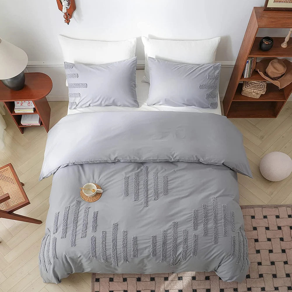Stonefall Tufted Cotton Duvet Set