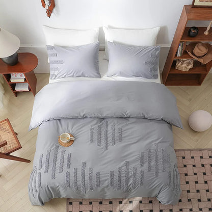 Stonefall Tufted Cotton Duvet Set