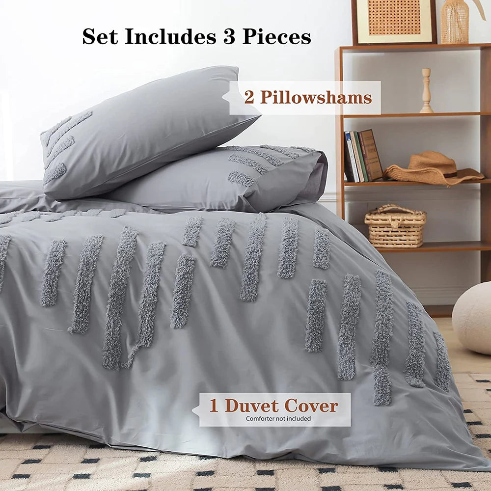 Stonefall Tufted Cotton Duvet Set
