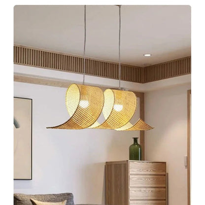 Moonflow Bamboo Weave Pendant Light
